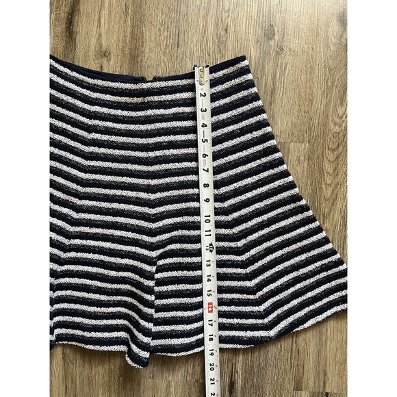 Theory Womens A Line Flare Mini Skirt Blue & White Stripe Size 4 - Picture 6 of 7